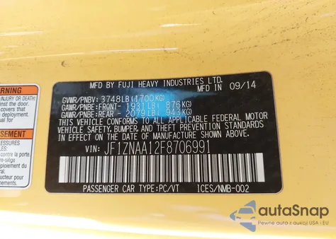 2015 Scion Fr-S Release Series из США, поврежденный, VIN JF1ZNAA12F8706991